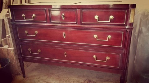 Restauration de mobilier commode louis XVI